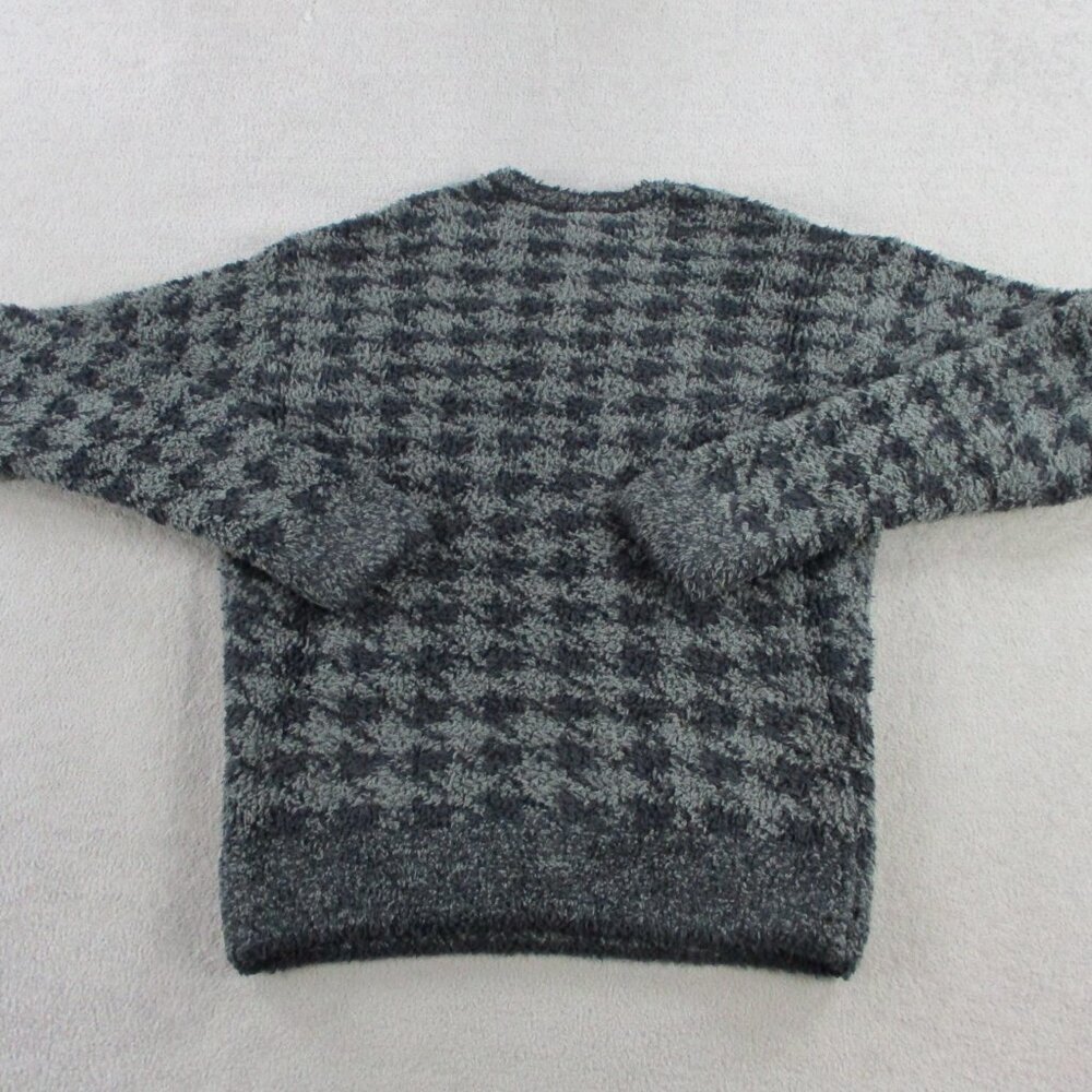 SKIMS Cozy Houndstooth Sweater Unisex Small Onyx Soft Fuzzy Lounge Comfort NWOT - Picture 3 of 9